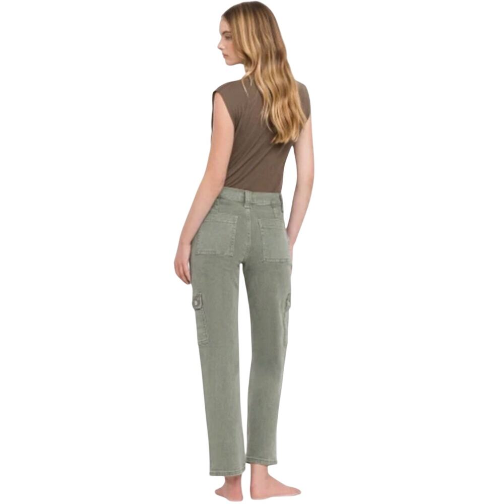 NWT Vervet Dixie High Rise Straight Leg Cargo Jeans Stretch Indie Clean Girl 30 - Picture 5 of 9